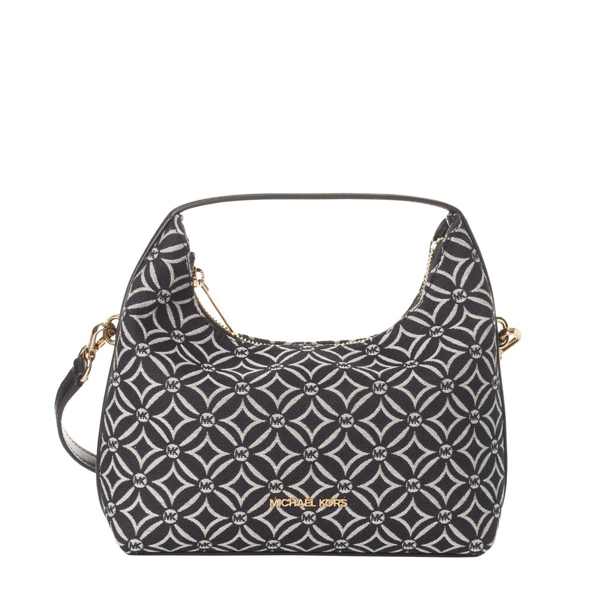 Hobo-Tasche mit geometrischem Monogramm