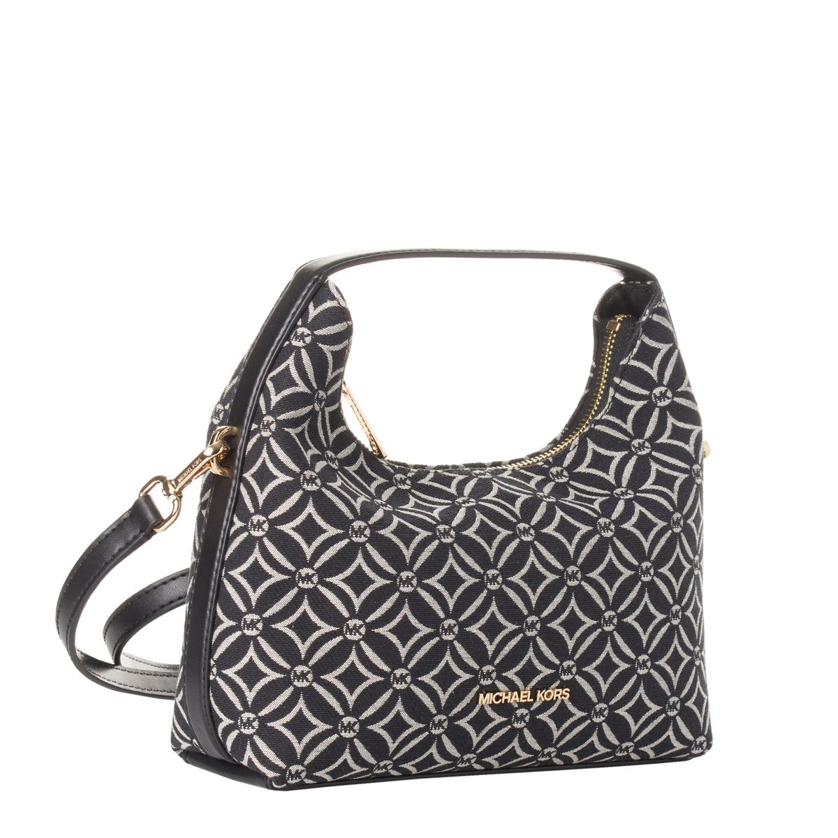 Hobo-Tasche mit geometrischem Monogramm