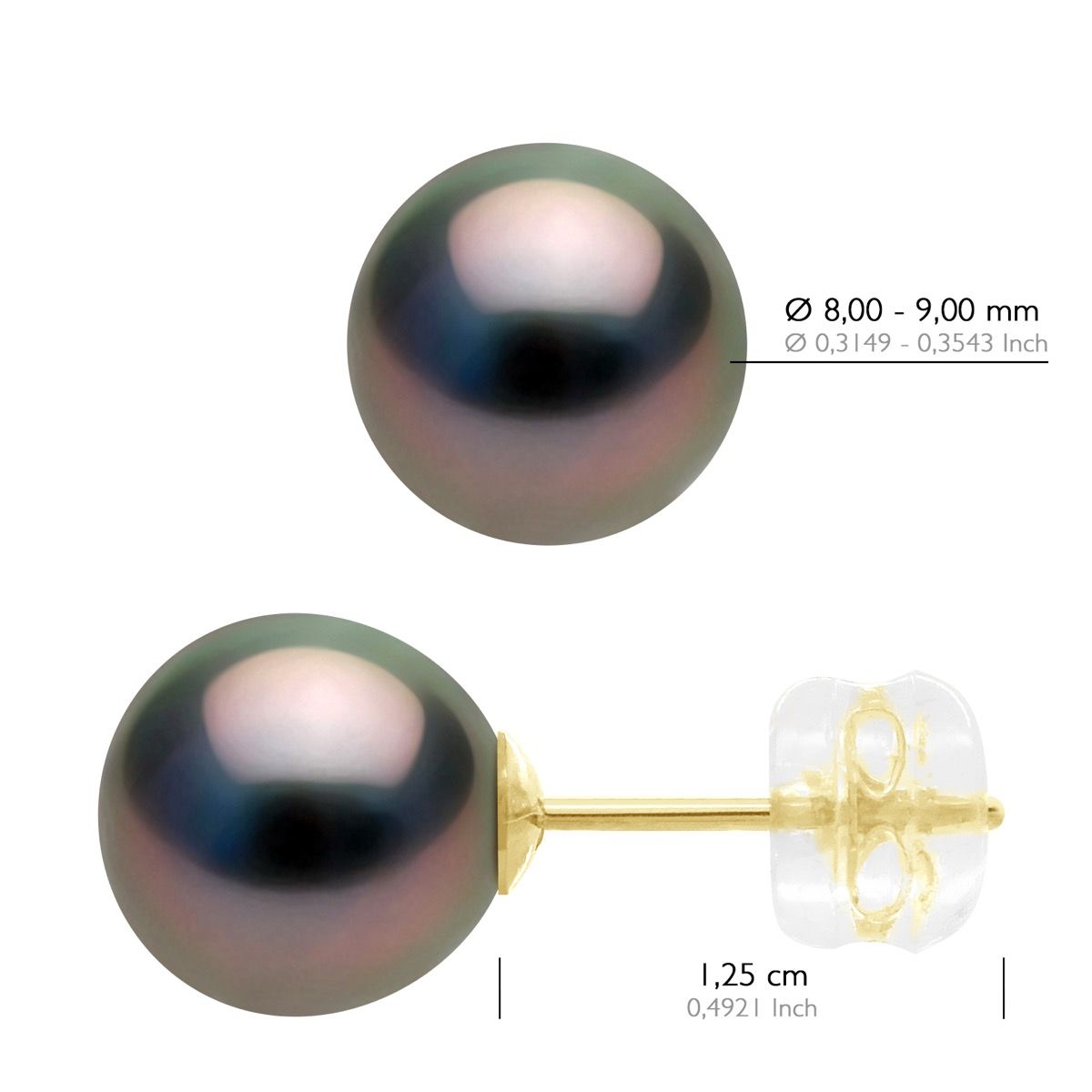 Runde Tahiti-Perlenohrstecker