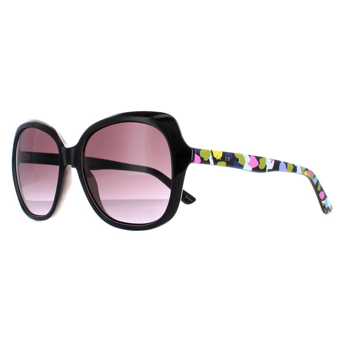 Schmetterlings-Sonnenbrille mit gemusterten Bügeln