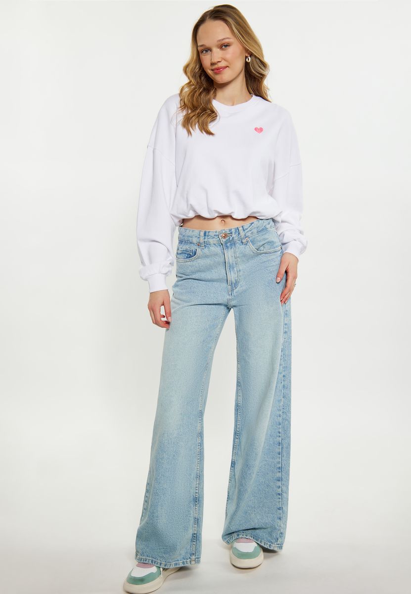 Kurzes Sweatshirt mit Herz-Detail