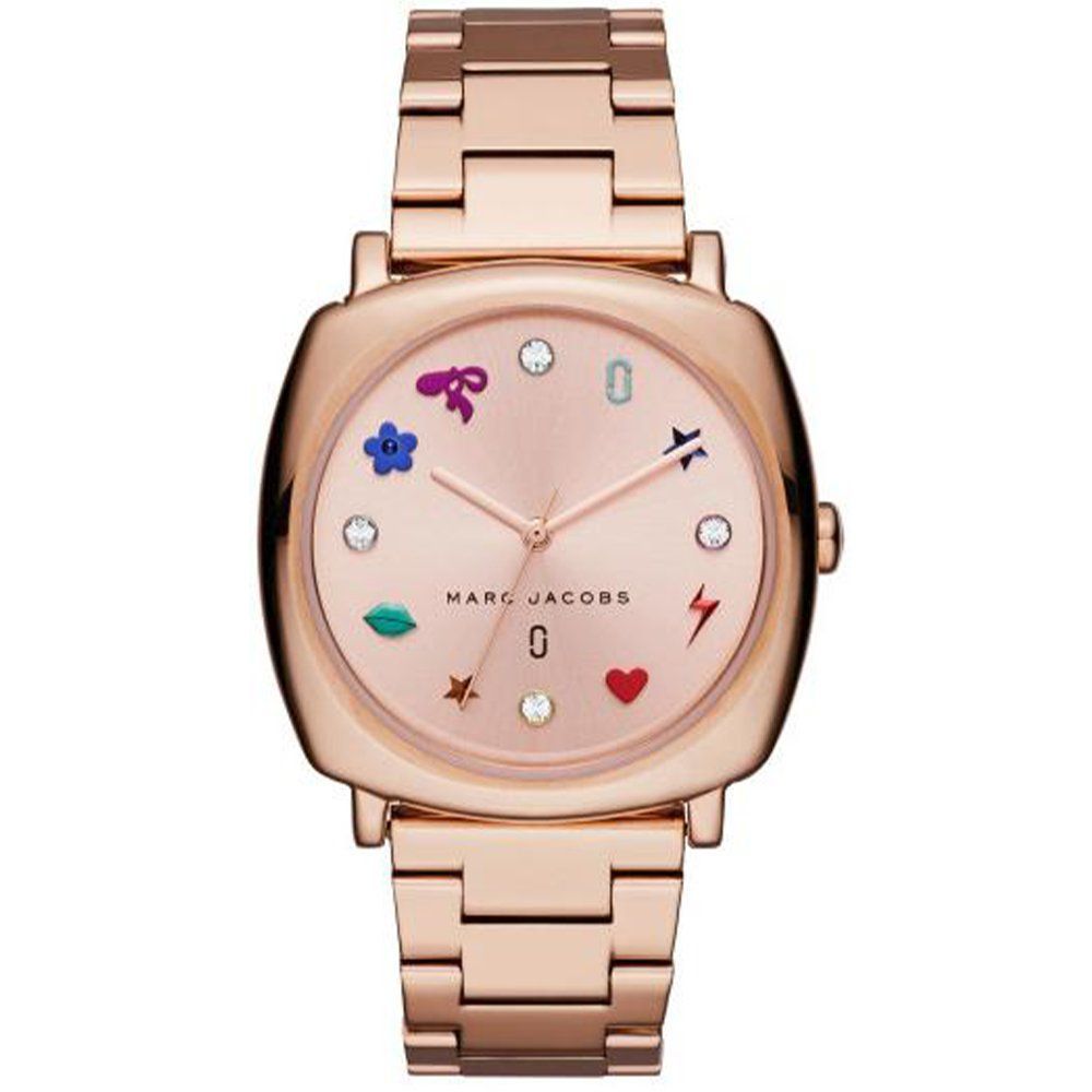 Armbanduhr mit quadratischem Gehäuse und Charms
