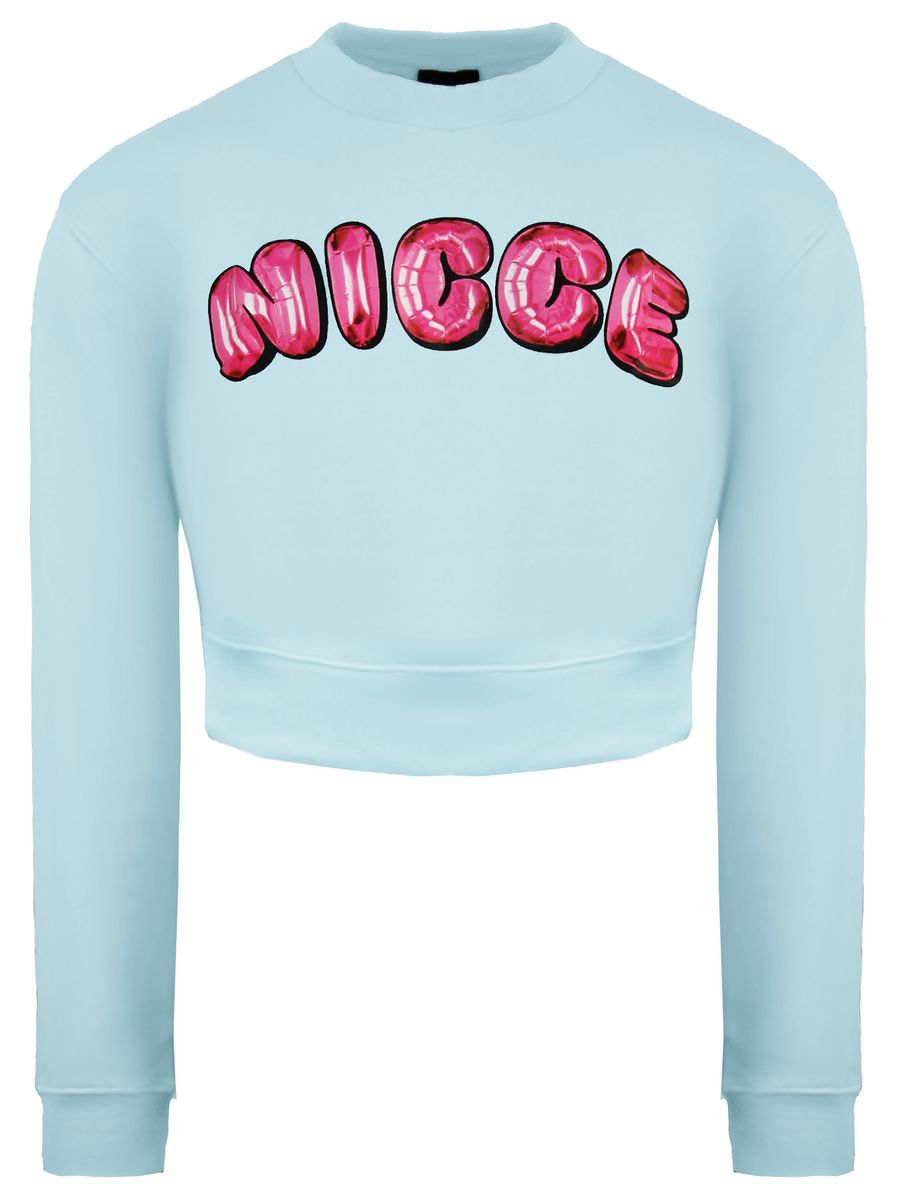Cropped Sweatshirt mit Ballon-Schriftzug