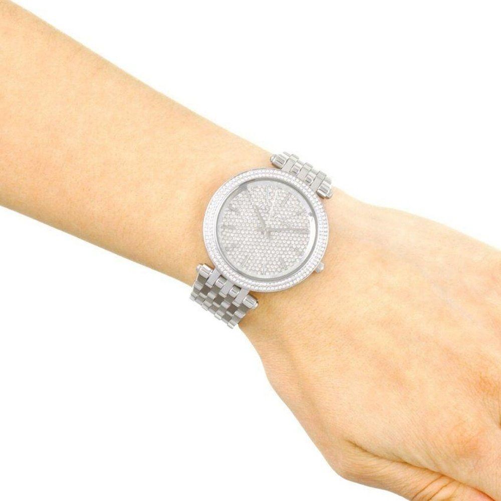 Armbanduhr mit Kristall-Pavé-Verzierung