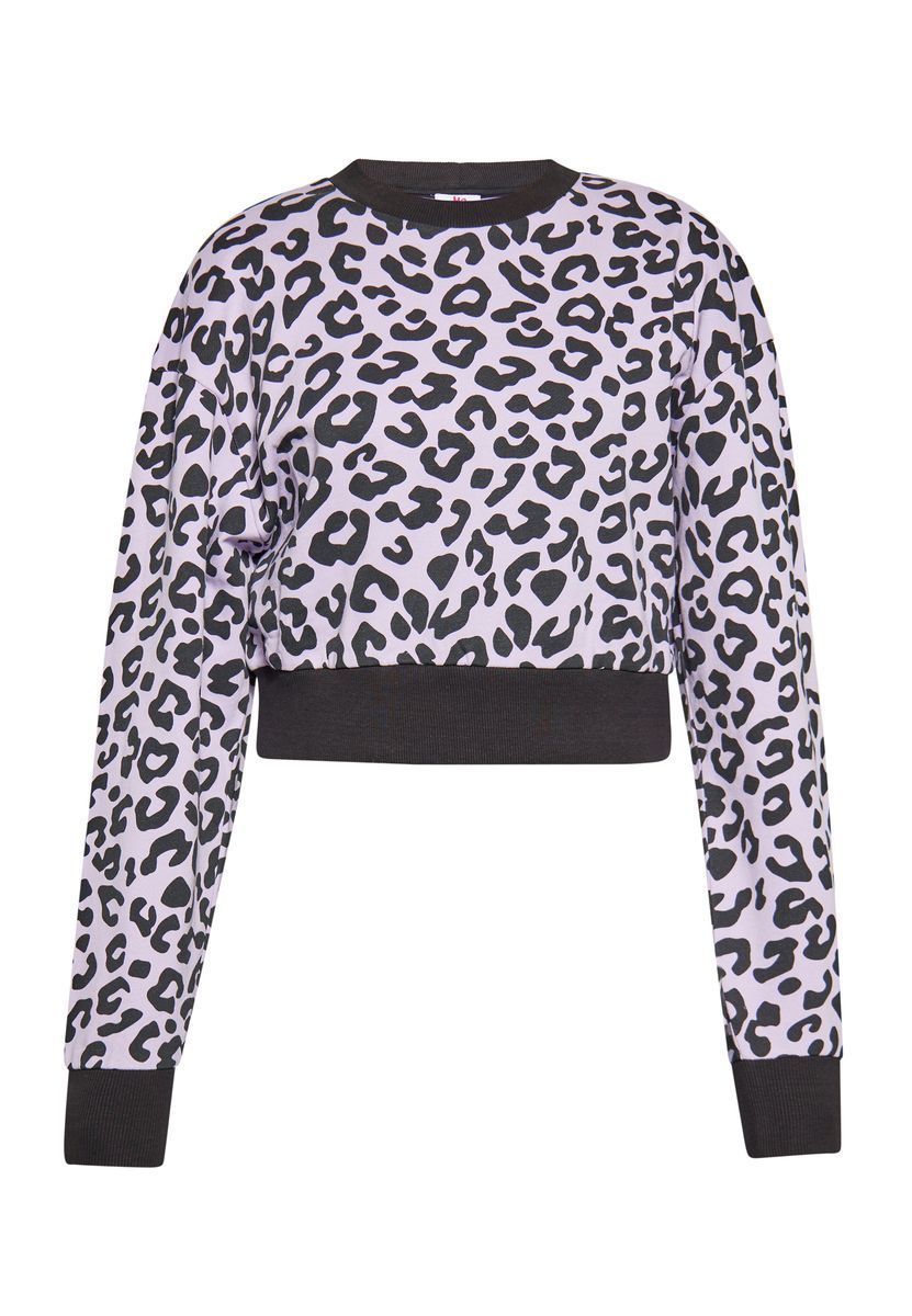 Kurzes Sweatshirt mit Leopardenmuster