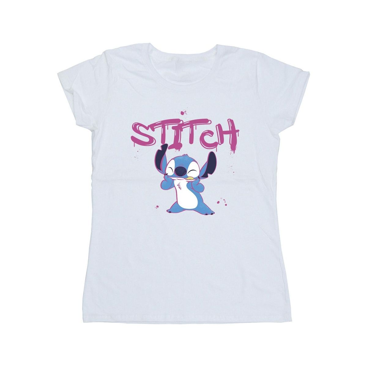 Grafik-T-Shirt mit Graffiti-Stitch