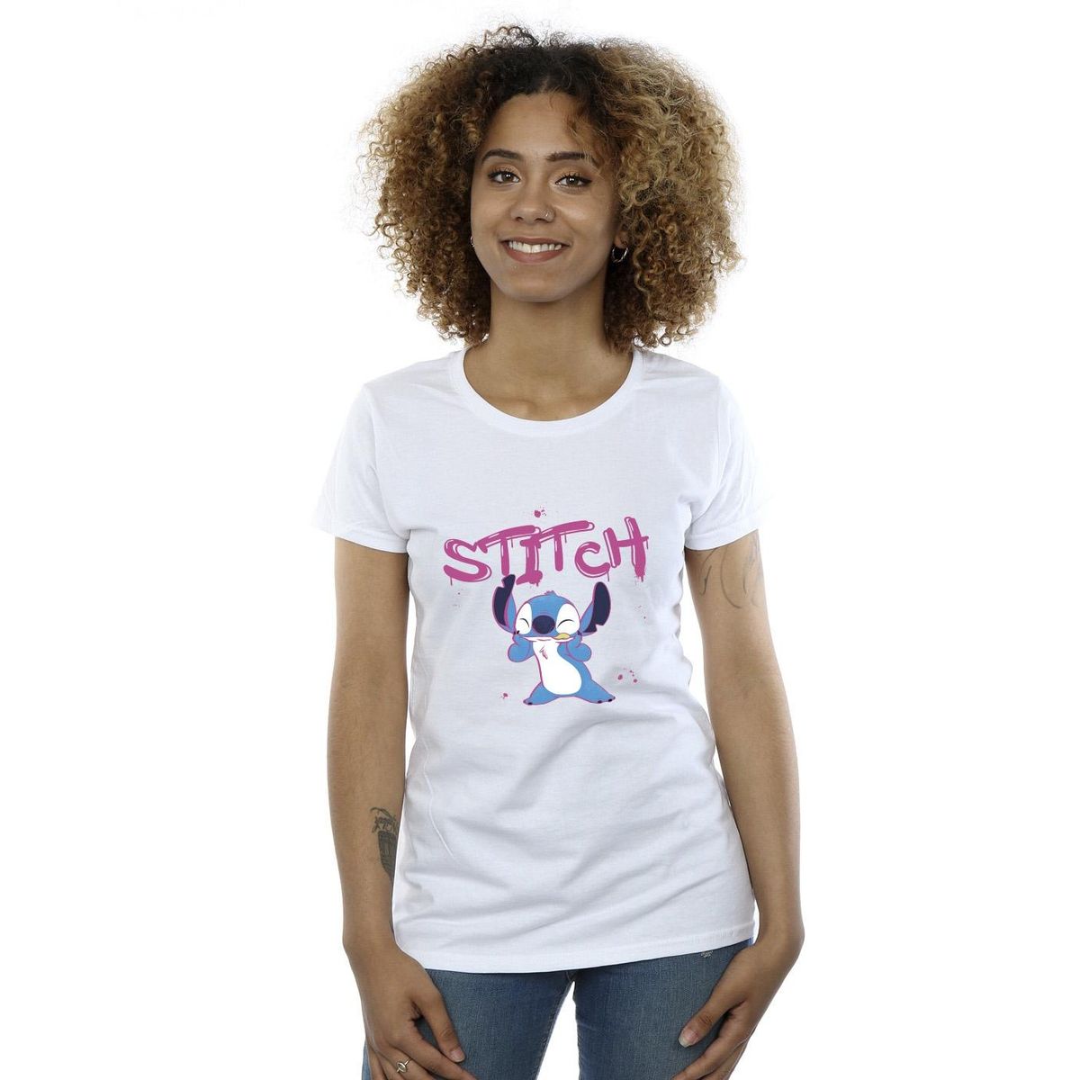Grafik-T-Shirt mit Graffiti-Stitch