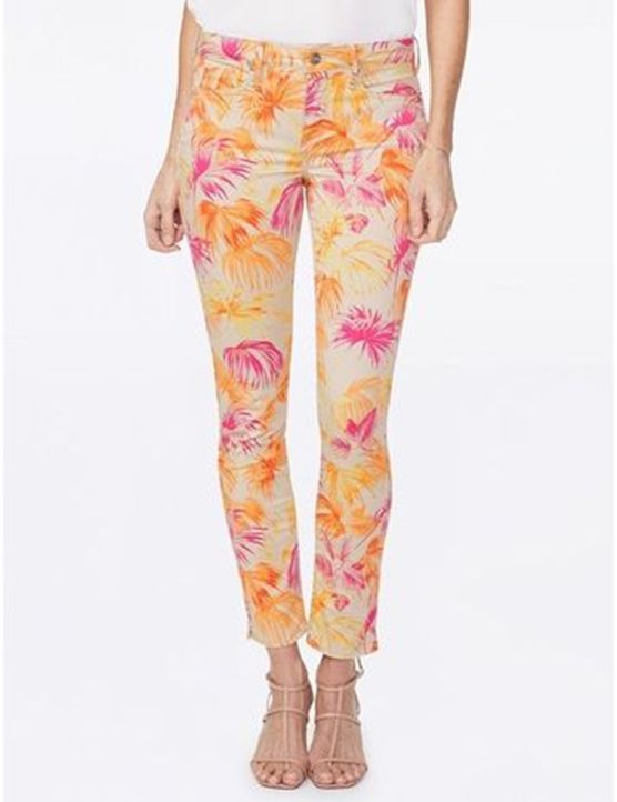 Skinny-Jeans mit floralem Print