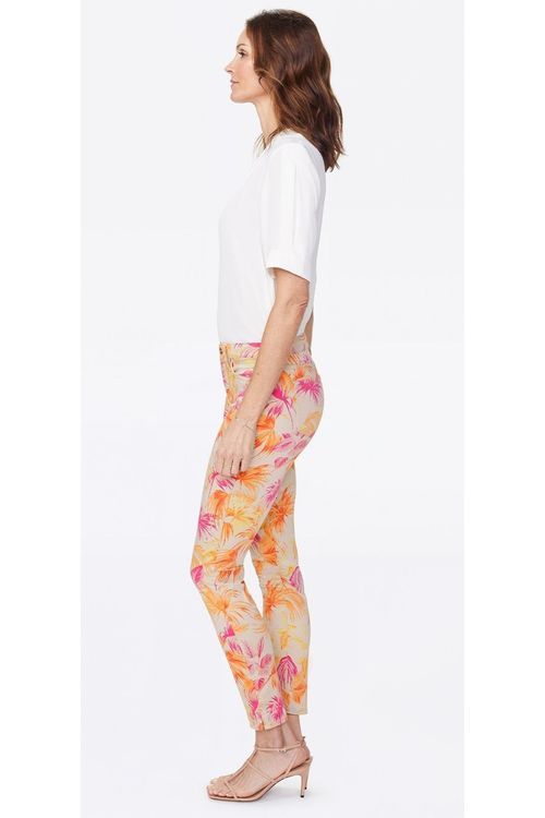 Skinny-Jeans mit floralem Print