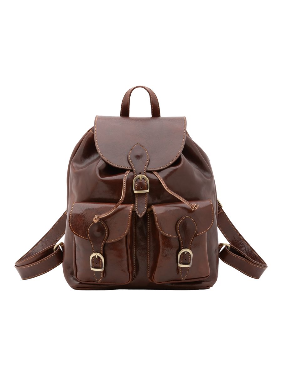 Klassischer Lederrucksack mit Schnallen