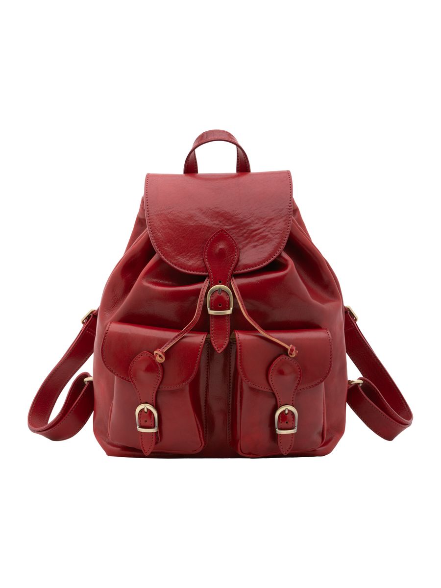 Klassischer Lederrucksack mit Schnallen