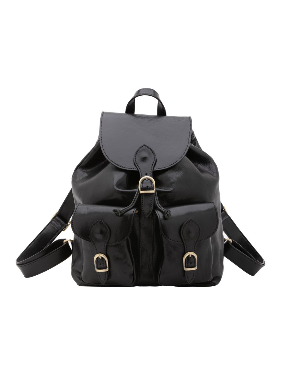 Klassischer Lederrucksack mit Schnallen