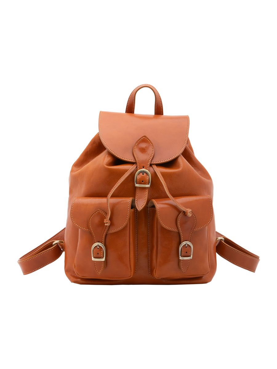 Klassischer Lederrucksack mit Schnallen