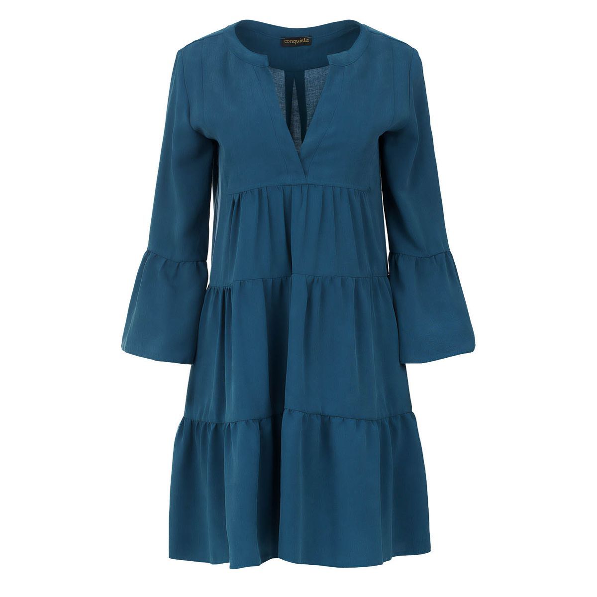 Gestuftes Minikleid mit Glockenärmeln