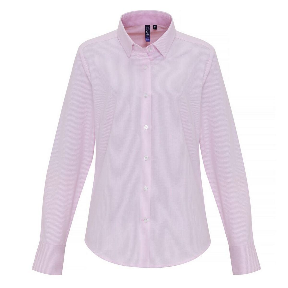 Langärmelige gestreifte Button-Down-Bluse