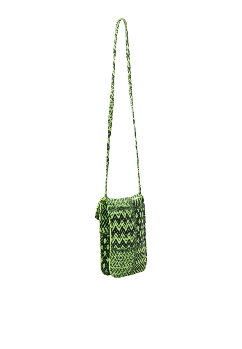 Handgewebte Schultertasche mit Überschlag