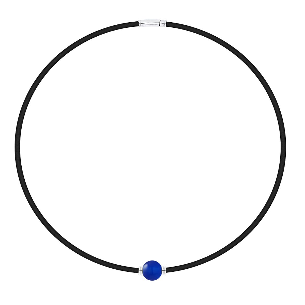 Minimalistisches Neopren-Collier mit Achat