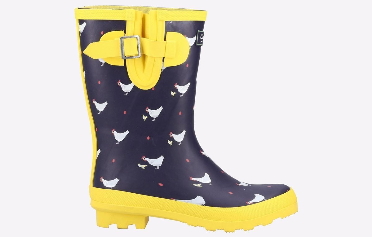 Mittelhohe Gummistiefel mit Hühnerprint