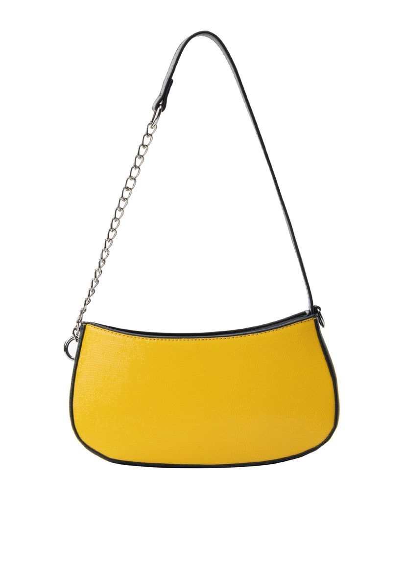 Mini-Tasche in Schlangen-Optik mit Gliederkette