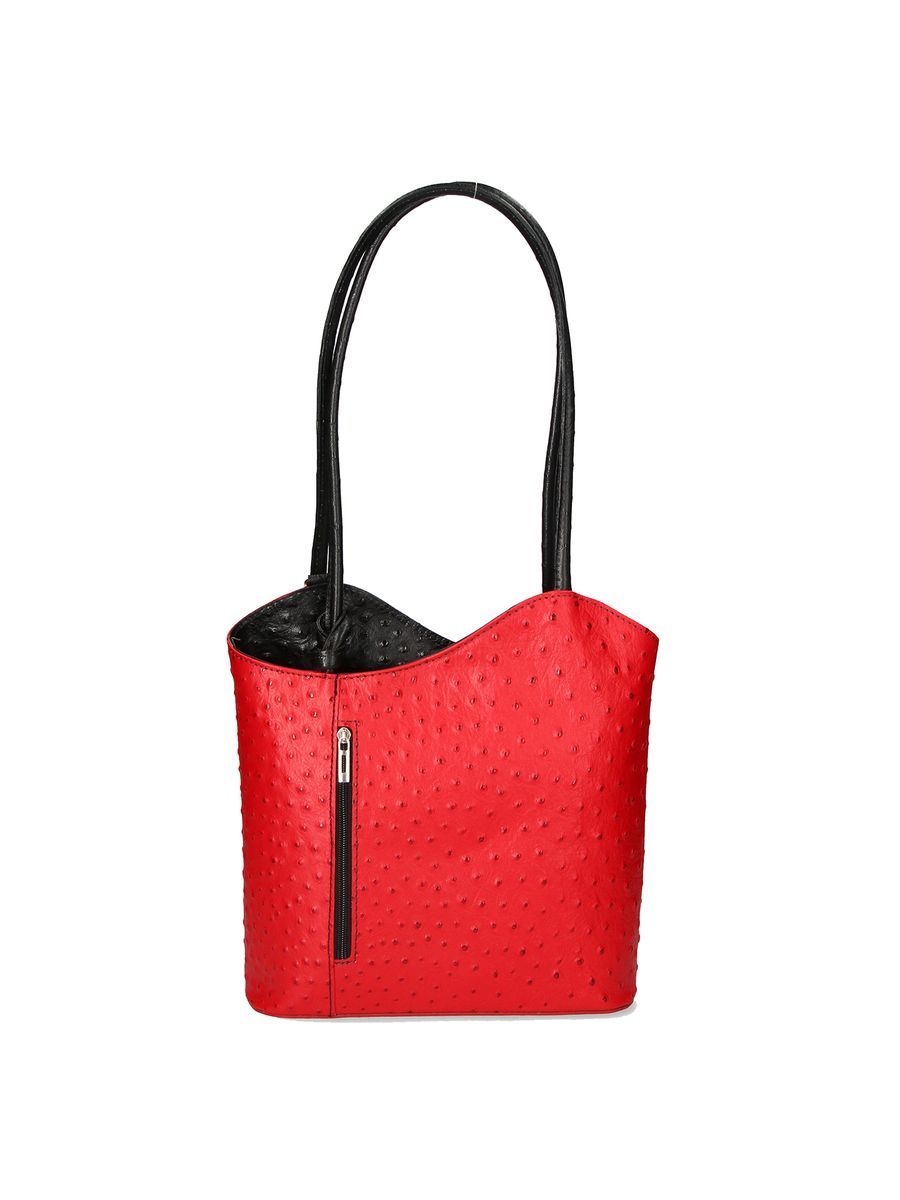 Wandelbare Rucksack-Tote aus Straußenleder