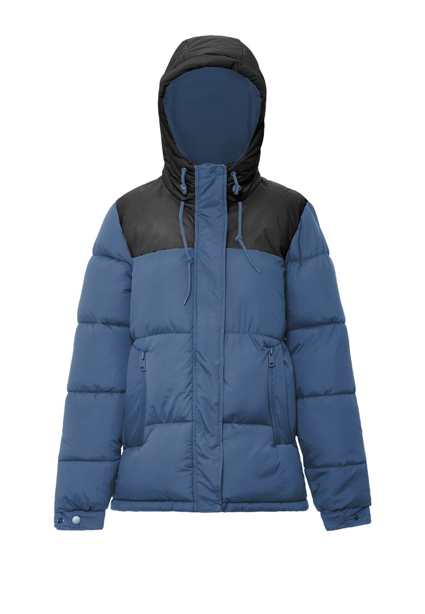 Zweifarbige Wattierte Steppjacke