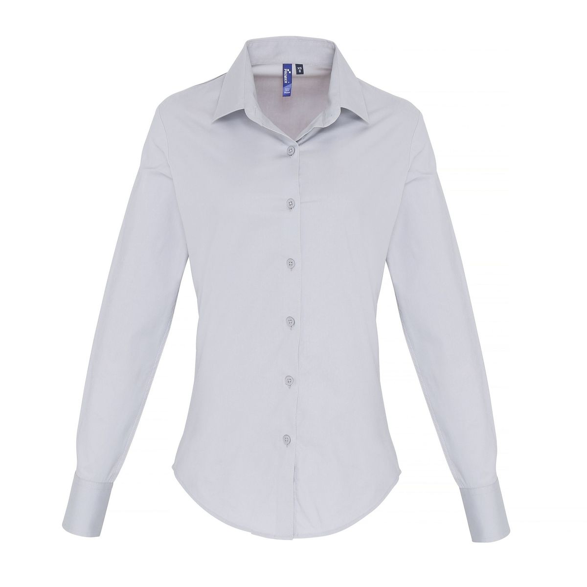 Langärmelige Stretch-Popeline-Bluse
