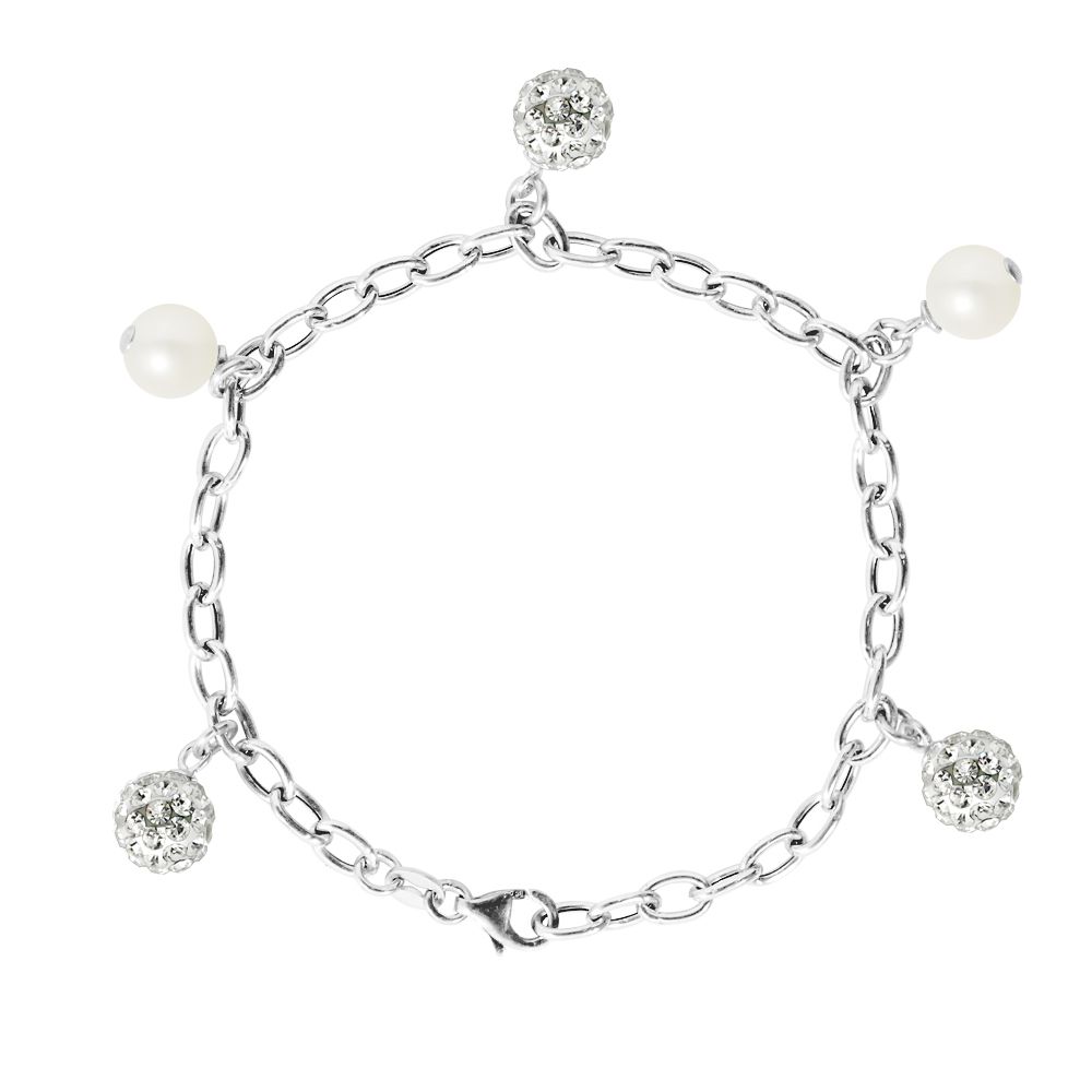Armband mit Süßwasserperlen und Kristallen