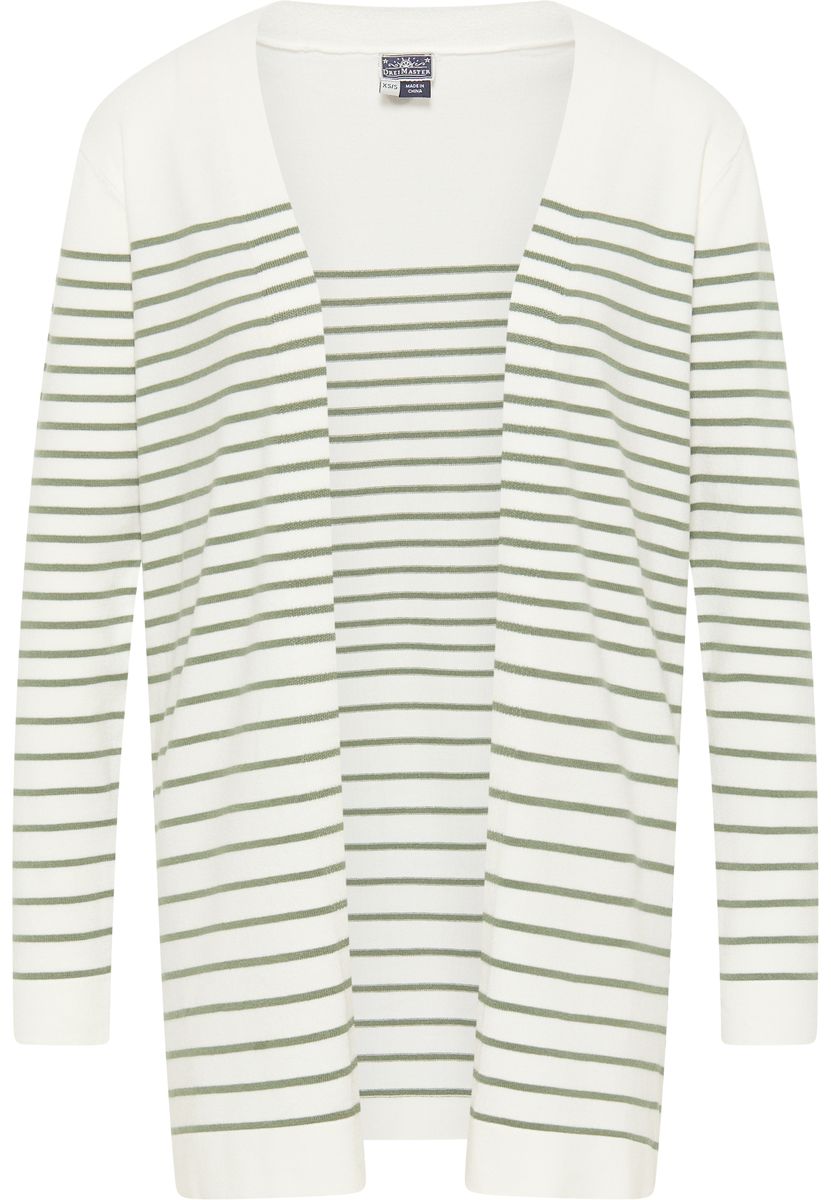 Gestreifter Long-Cardigan mit offener Front