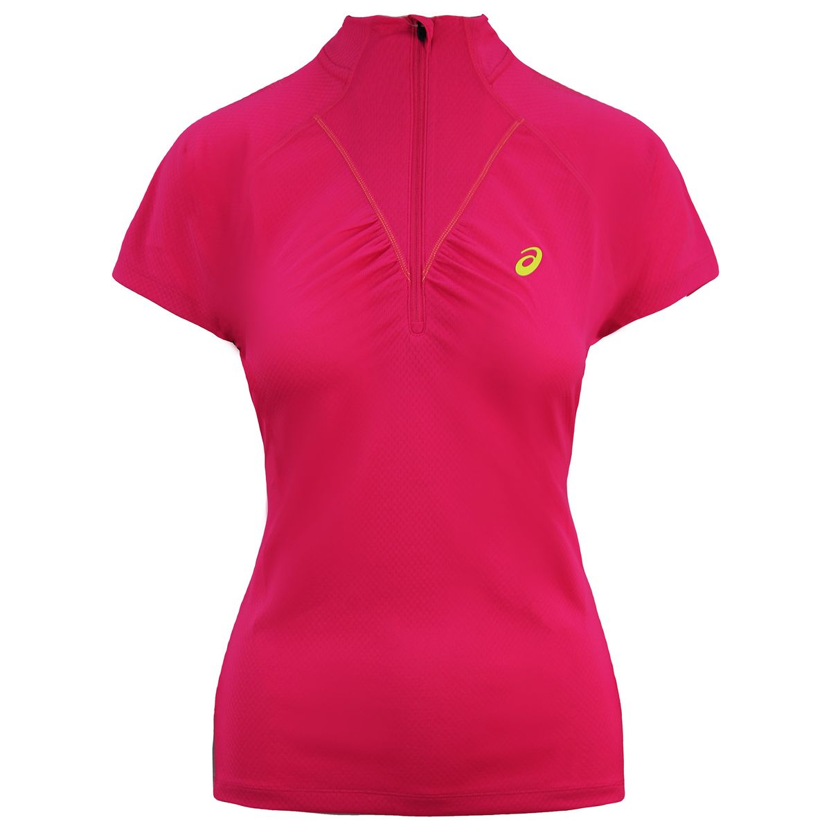 Laufshirt mit Raffungen und Reißverschluss