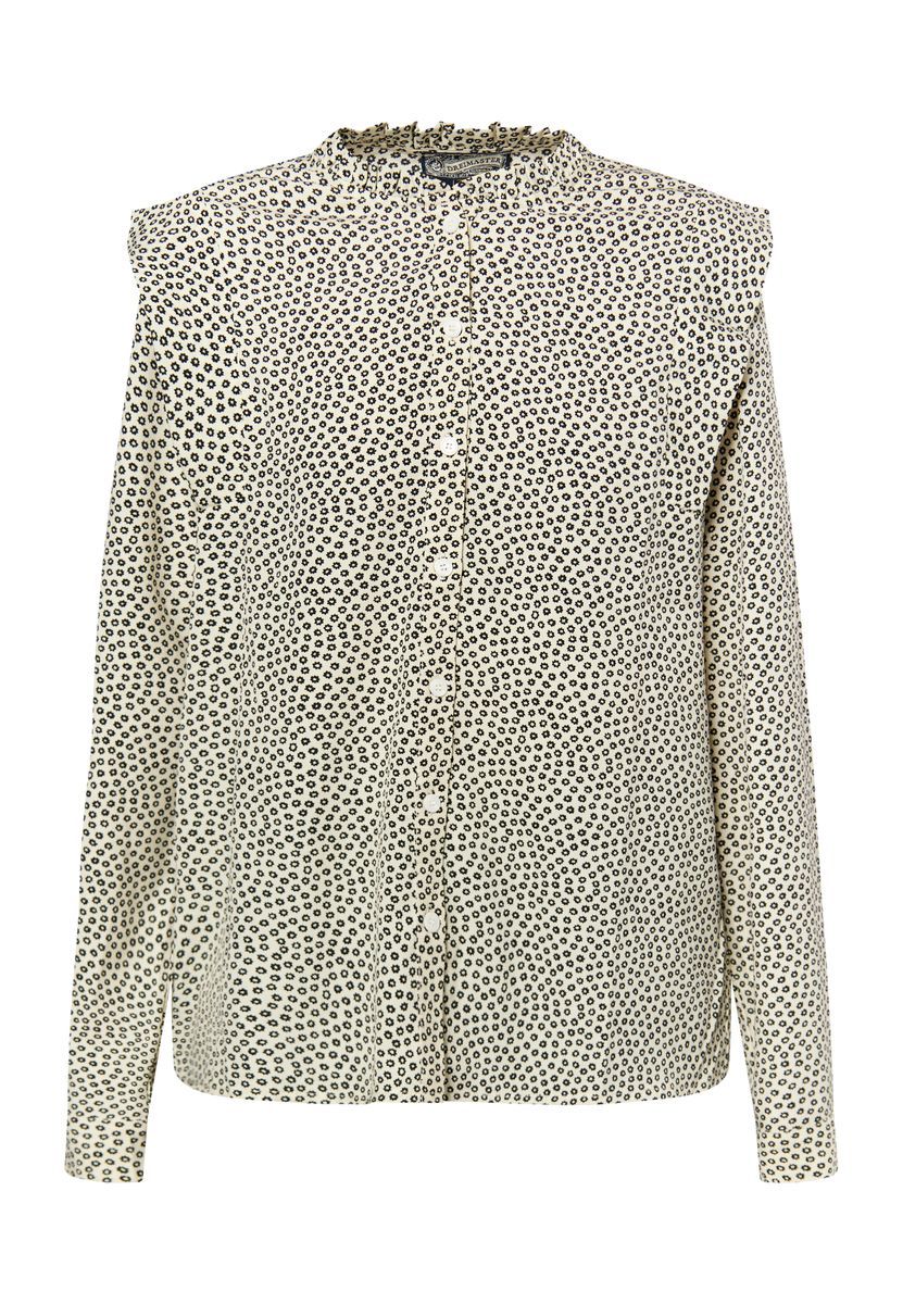 Blumenbluse mit Rüschenbesatz