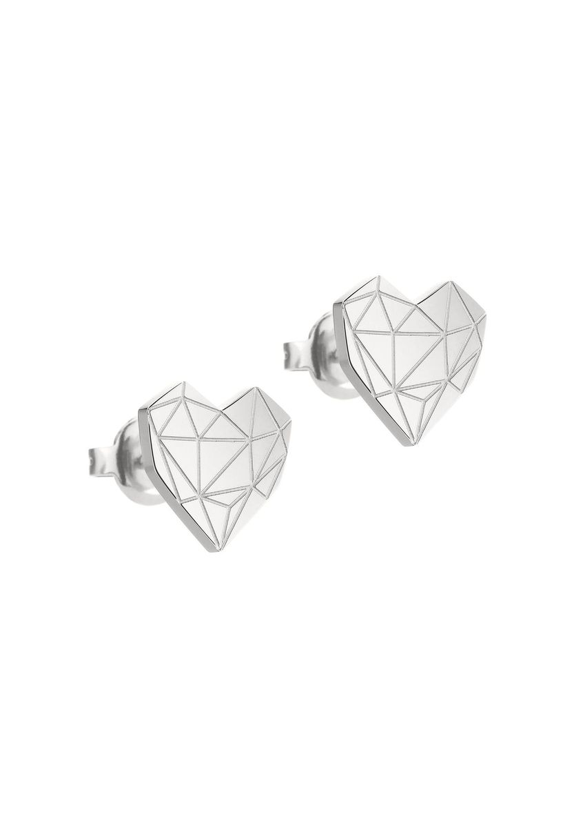 Geometrische Herz-Ohrstecker