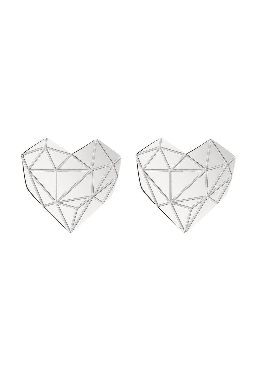 Geometrische Herz-Ohrstecker