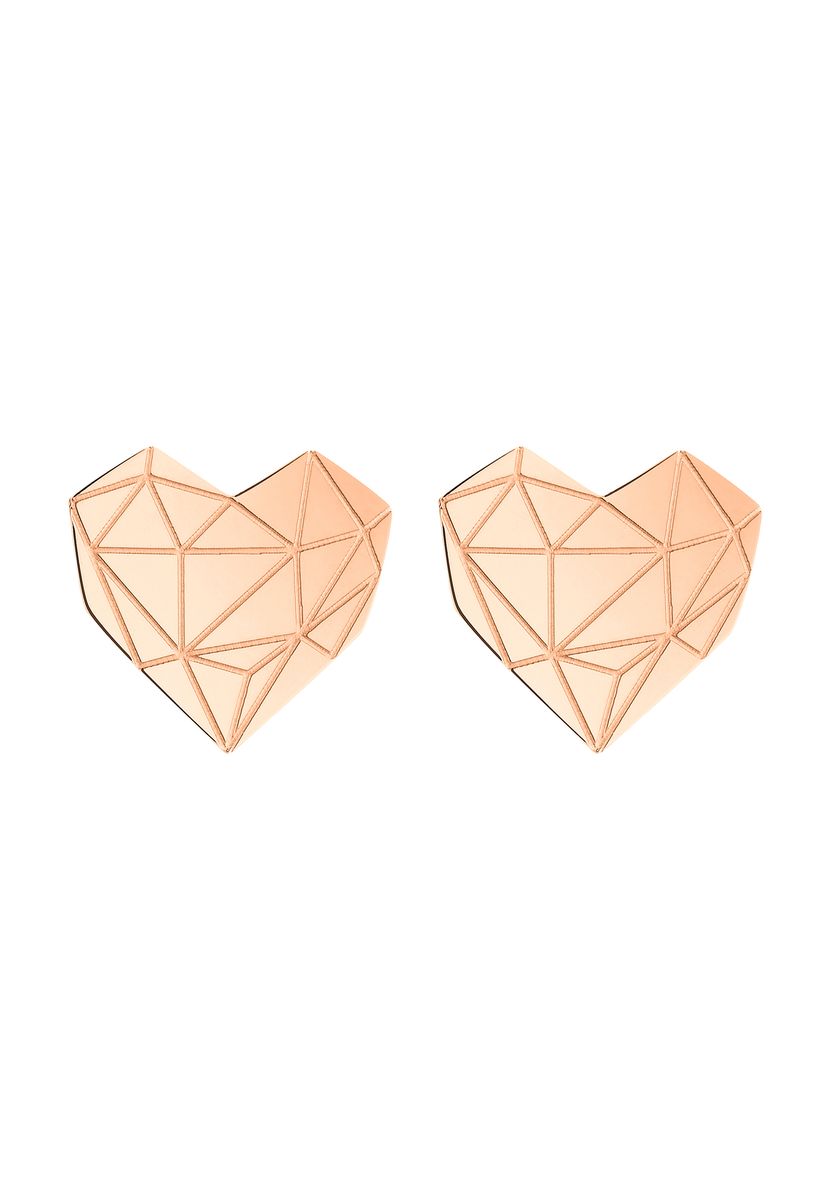 Geometrische Herz-Ohrstecker