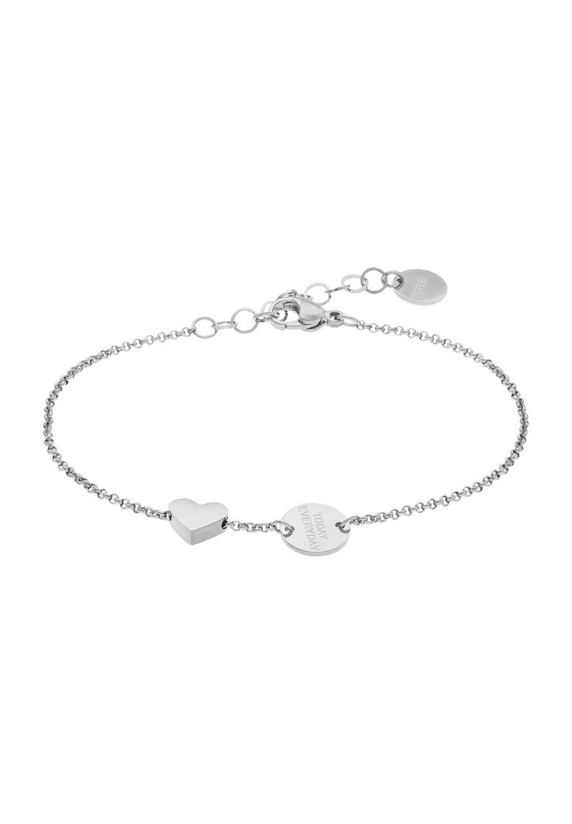 Armband mit Herz- und Plättchenanhänger