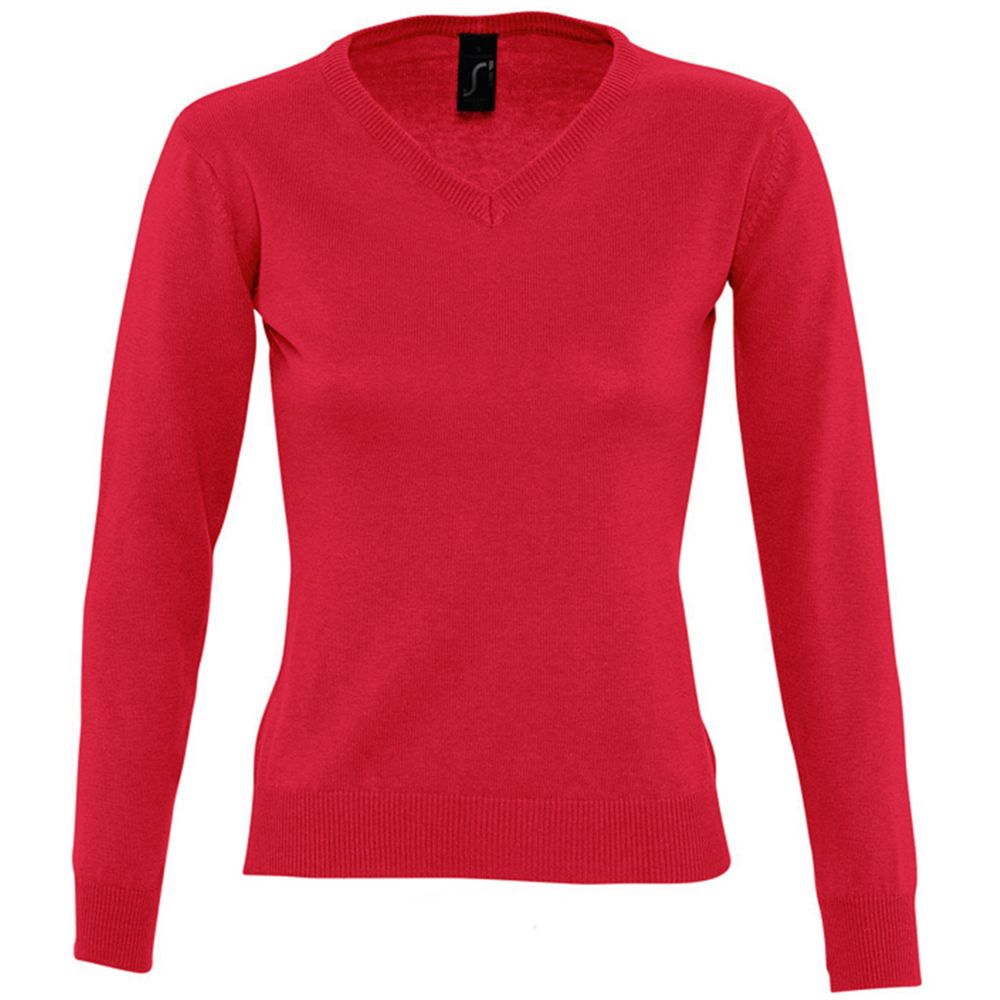 Klassischer Feinstrickpullover mit V-Ausschnitt
