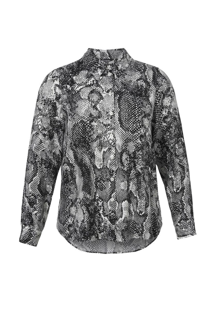 Fließende Hemdbluse mit Schlangenmuster