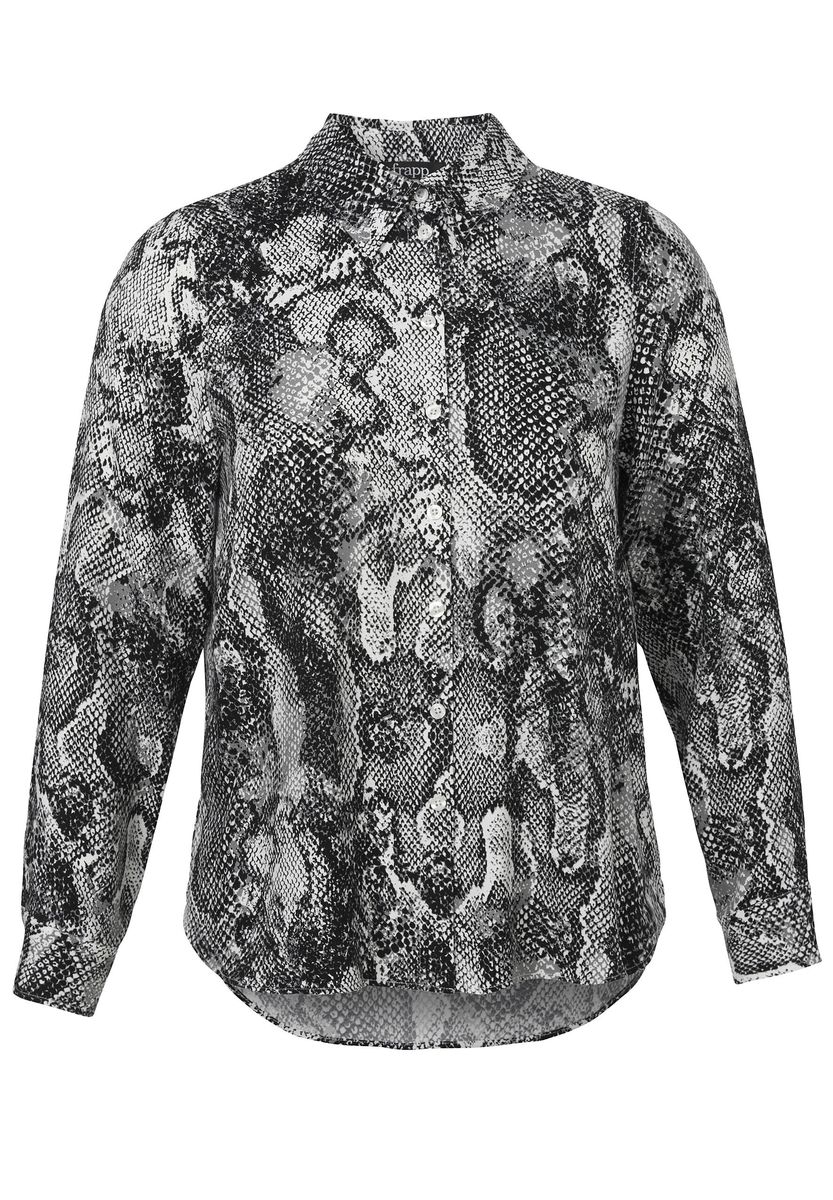 Fließende Hemdbluse mit Schlangenmuster