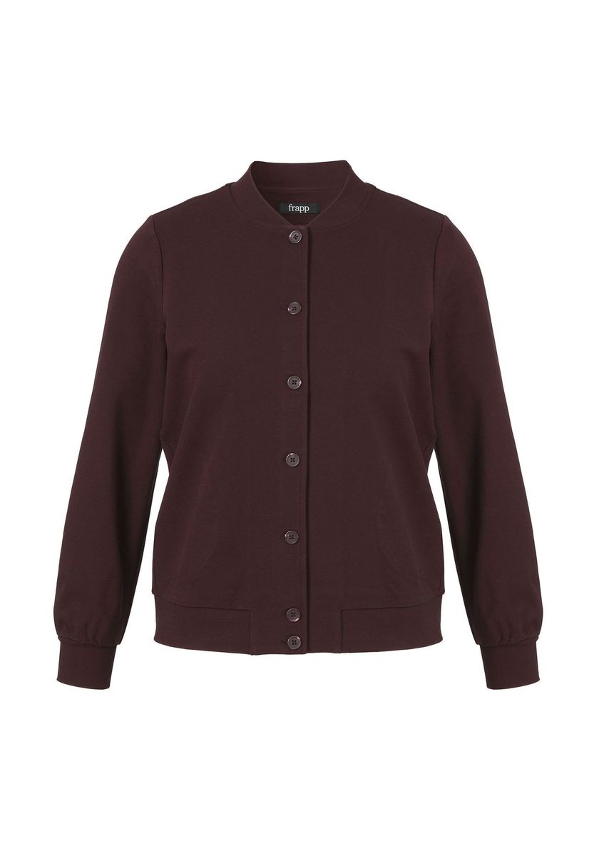 Blousonjacke mit Knopfleiste und Stehkragen
