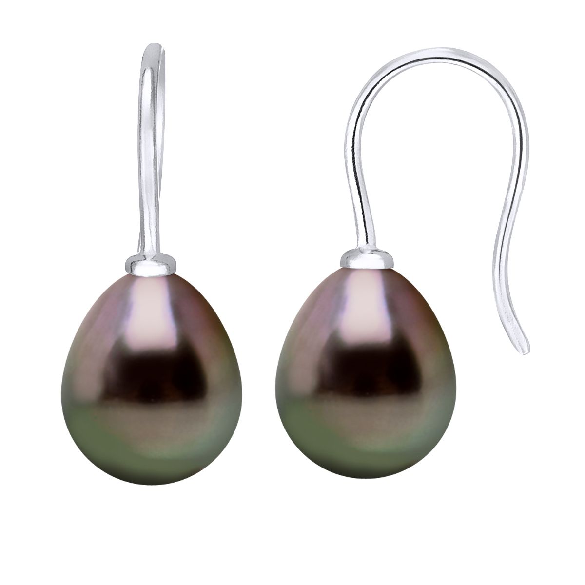 Ovale Tahiti-Perlen Ohrringe mit Haken