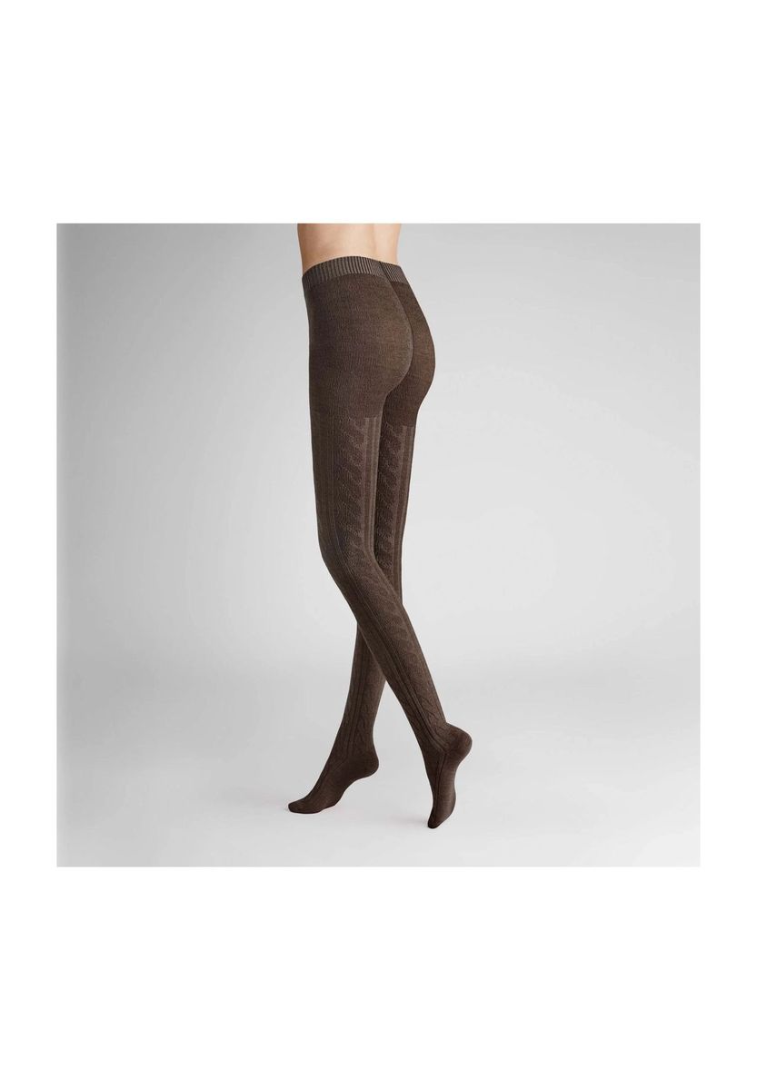 Kuschelige Strickstrumpfhose mit Zopfmuster