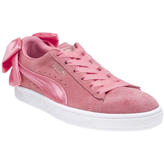 Retro-Wildledersneaker mit Satinschleife