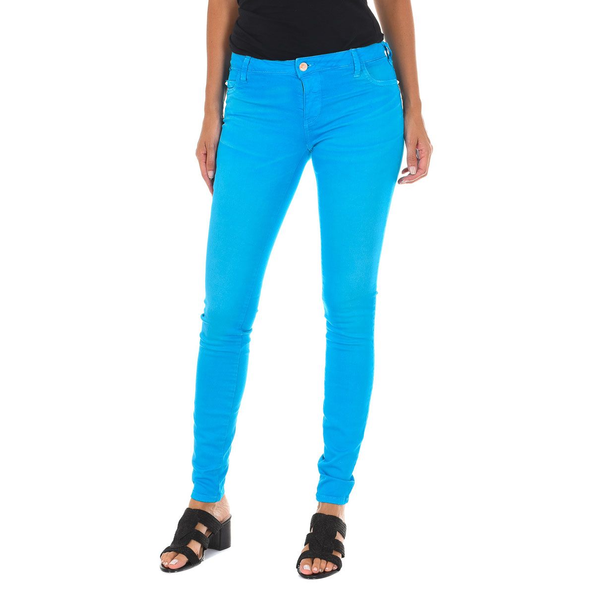 Schmal geschnittene Stretch-Hose mit niedriger Leibhöhe