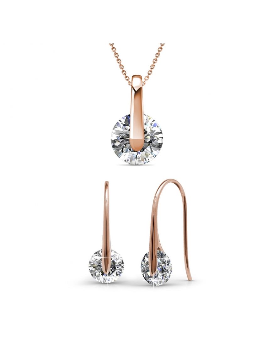 Zeitloses Roségold Kristall-Set