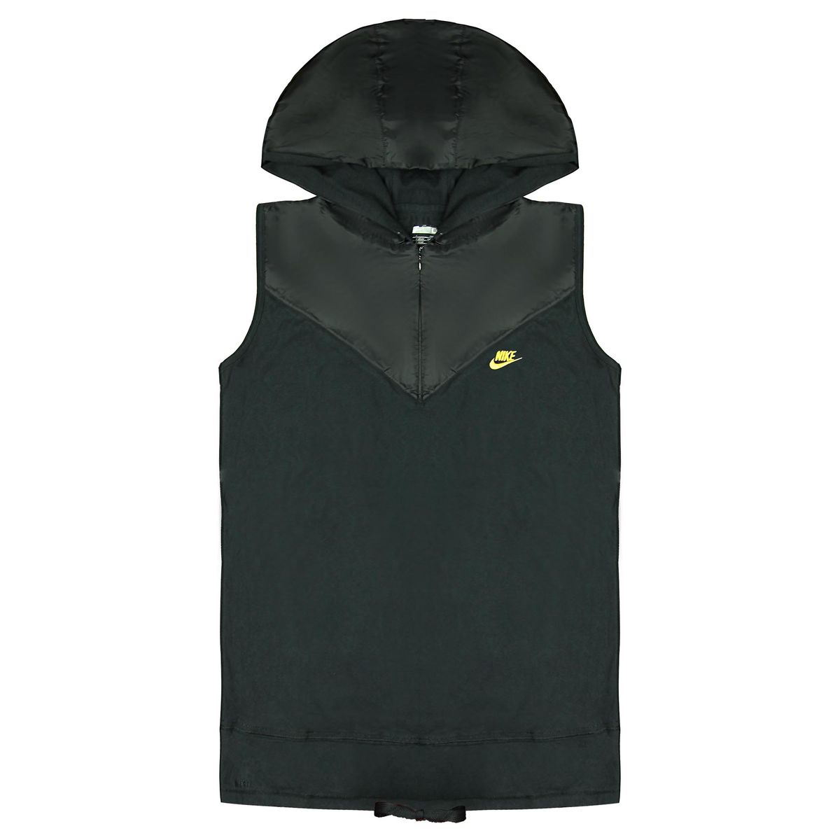 Ärmelloser Kapuzenpullover mit Halbreißverschluss