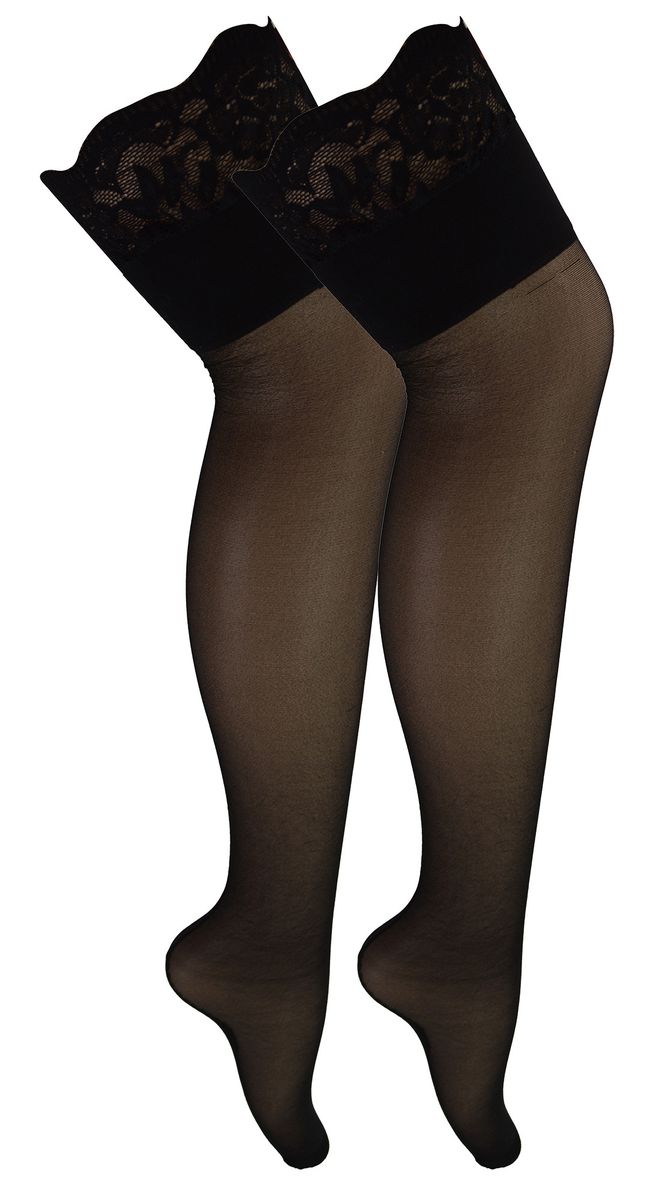 Elegante Nahtstrümpfe mit Spitzenabschluss