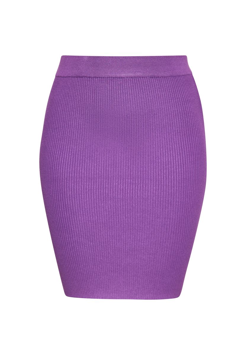 Gerippter Minirock mit hoher Taille