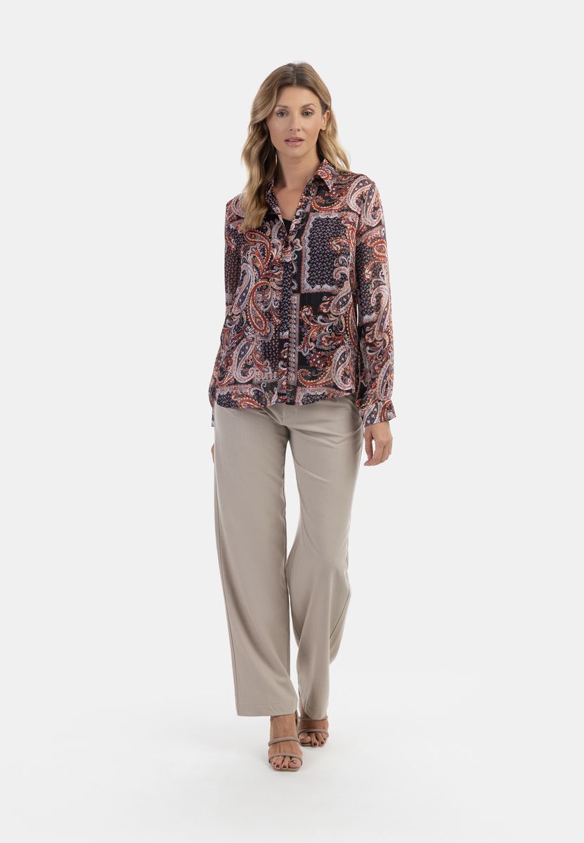 Klassische Paisley-Bluse mit Knopfleiste