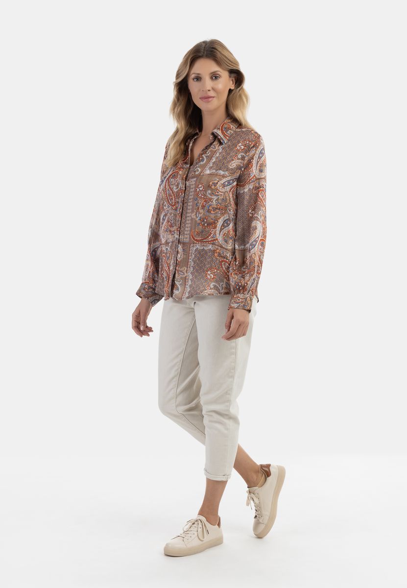 Klassische Paisley-Bluse mit Knopfleiste