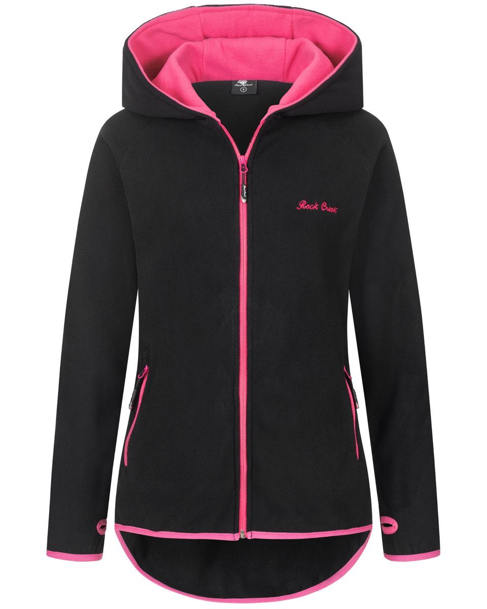 Fleecejacke mit Vokuhila-Saum