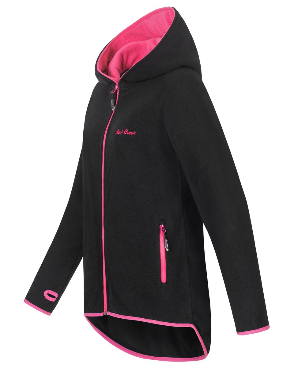 Fleecejacke mit Vokuhila-Saum